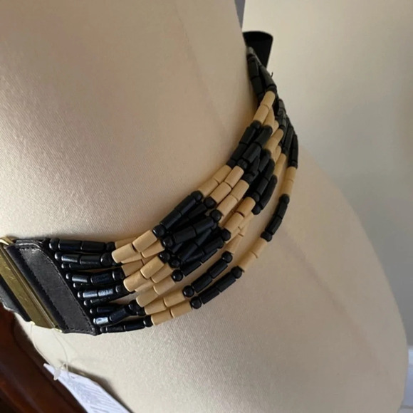 Anthropologie Linea Pelle Bios Beaded Waist  Belt - Picture 8 of 9